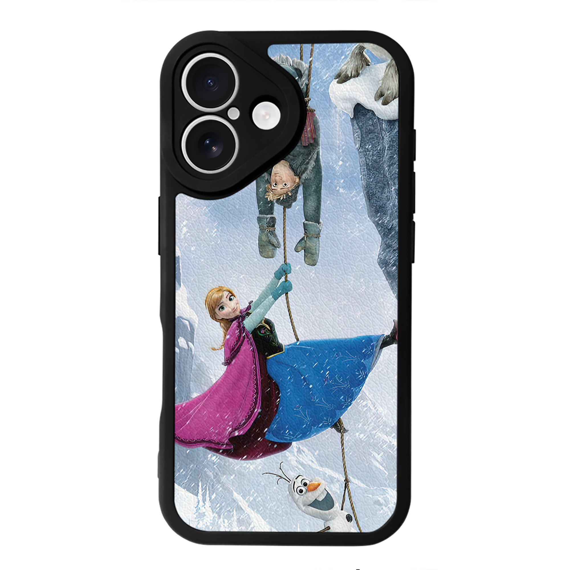 （画像用） アナと雪の女王 アンナ エルサ Frozen Anna Elsa 【iPhone 16シリーズ対応】シリコンスマホケース（レザー調） 材質：シリコン